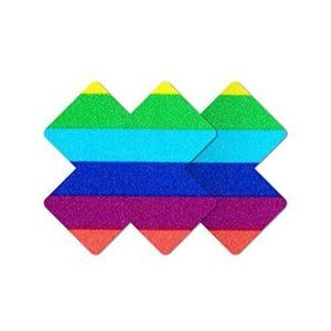 Nippies Style Rainbow Cross Waterproof Self Adhesive Nipple Cover Pasties Size B